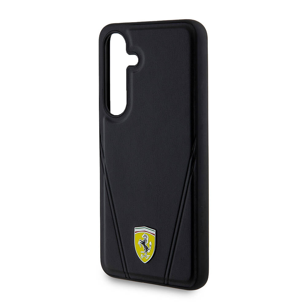Ferrari Galaxy S24 Plus Orjinal Lisanslı M-safe Şarj Özellikli Sıcak Baskı V Çizgili Deri Kılıf Ferrari Galaxy S24 Plus Orjinal Lisanslı M-safe Şarj Özellikli Sıcak Baskı V Çizgili Deri Kılıf